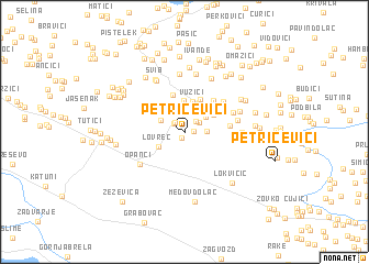 map of Petričevići