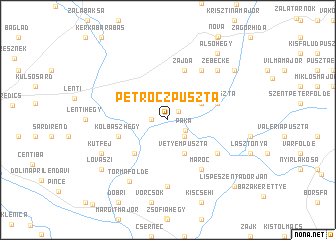 map of Petróczpuszta