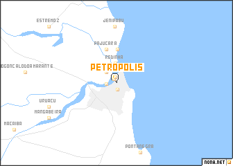 map of Petrópolis