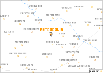 map of Petrópolis