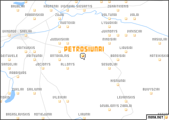 map of Petrošiūnai