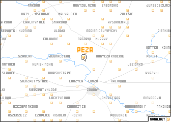 map of Pęza