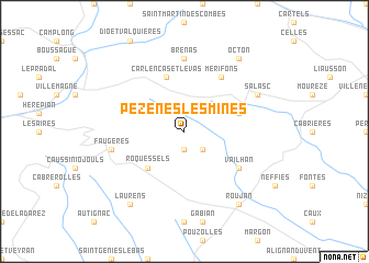 map of Pézenes-les-Mines