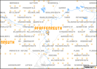 map of Pfaffenreuth