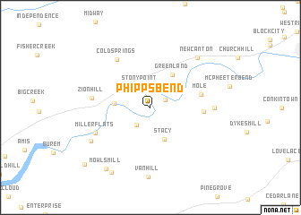 map of Phipps Bend