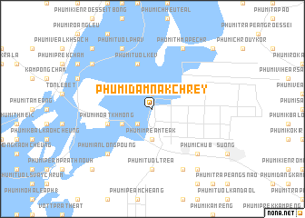 map of Phumĭ Dâmnăk Chrey