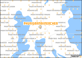 map of Phumĭ Dâmnăk Réachéa