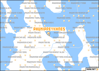 map of Phumĭ Prey Khnés