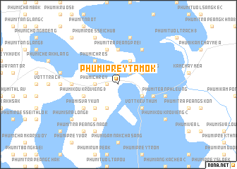 map of Phumĭ Prey Tamók