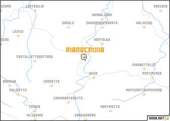 map of Piana Crixia