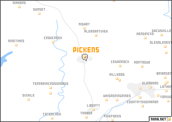 map of Pickens