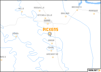 map of Pickens