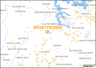 map of Picketts Creek