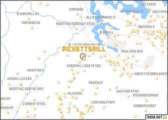 map of Picketts Mill