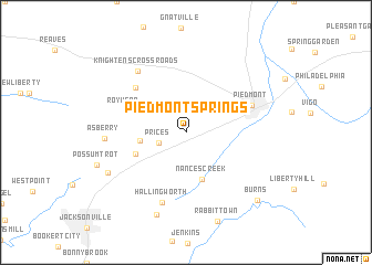 map of Piedmont Springs