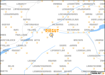 map of Piégut