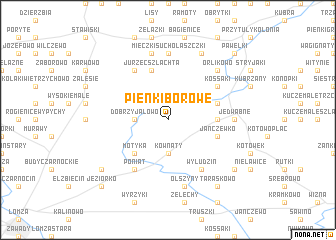 map of Pieńki Borowe