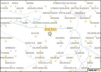 map of Pieńki