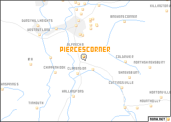 map of Pierces Corner