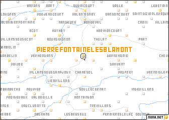 map of Pierrefontaine-lès-Blamont