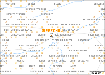 map of Pierzchów