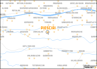 map of Piesčiai