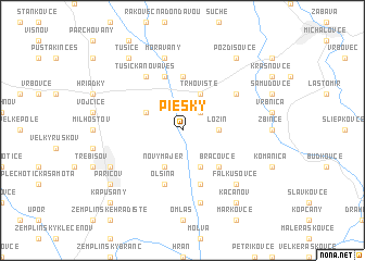 map of Piesky