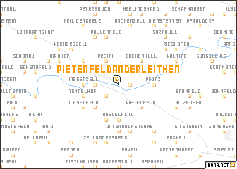 map of Pietenfeld an der Leithen