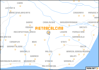 map of Pietracalcina