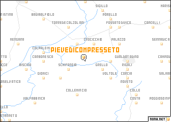 map of Pieve di Compresseto