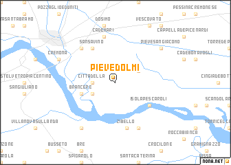map of Pieve dʼOlmi