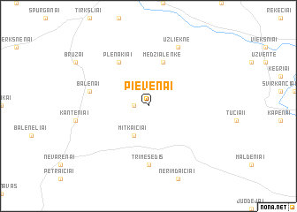 map of Pievėnai