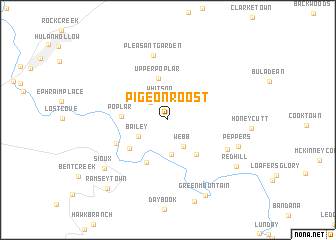 map of Pigeonroost