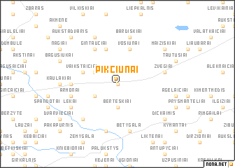 map of Pikčiūnai