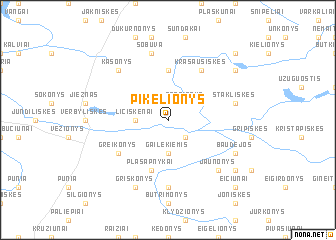 map of Pikelionys