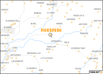 map of Pikes Peak