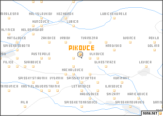 map of Pikovce