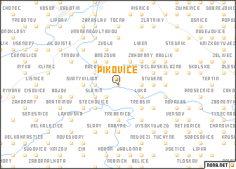 map of Píkovice