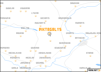 map of Piktagalys