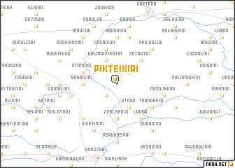 map of Pikteikiai