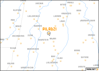 map of Pīlādži