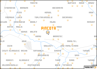 map of Pîncota