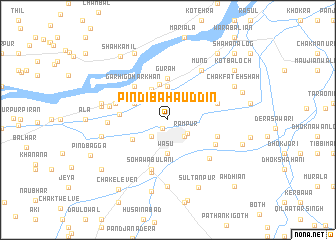 map of Pindi Bahāuddīn