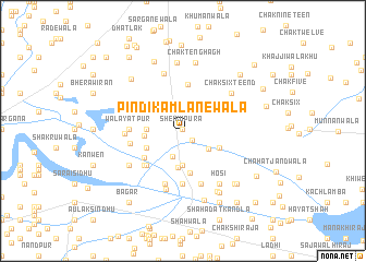 map of Pindi Kamlānewāla