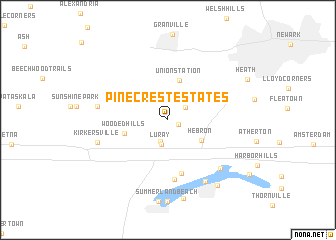 map of Pinecrest Estates