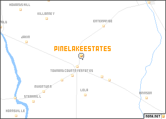 map of Pine Lake Estates