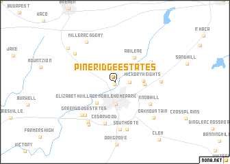 map of Pine Ridge Estates