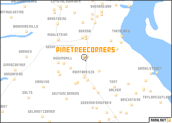 map of Pine Tree Corners