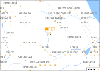 map of Pinet