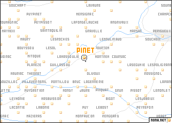 map of Pinet